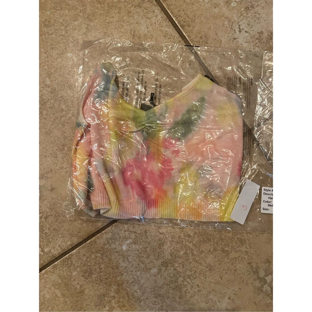 Hailey Womens Size Medium Crop Bra Melting Lemons Wool Cashmere Blend NWT